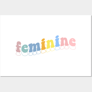 Rainbow Feminine Groovy Typography Posters and Art